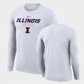 On Court Illinois Long Sleeve Men's White T-Shirt 539602-345