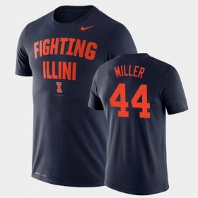 #44 Adam Miller Performance Illinois Fighting Illini Basketball Men Navy T-Shirt 191398-368
