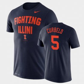 #5 Andre Curbelo Performance Fighting Illini Basketball Men's Navy T-Shirt 657485-831