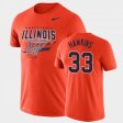 #33 Coleman Hawkins Legend Fighting Illini Basketball Mens Orange T-Shirt 247372-258