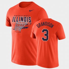 #3 Jacob Grandison Legend Illinois Basketball Men Orange T-Shirt 488046-225