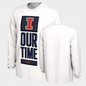 March Madness Illinois Fighting Illini 2020 Our Time Bench Legend Men's White T-Shirt 889284-917